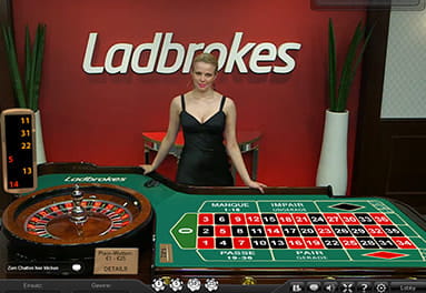Ein Roulette Tisch im Ladbrokes Live Casino. Neben Spielautomaten und klassischen Casinospielen, bietet der Anbieter auch einen Live Bereich