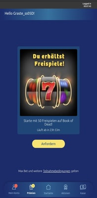 SlotMagie Einzahlung Screenshot