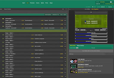 bet365 Live Wetten mit Spielübersicht