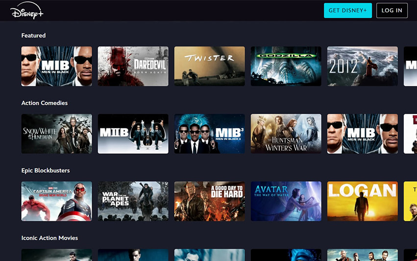 Übersicht über das Disney+ Streaming Angebot