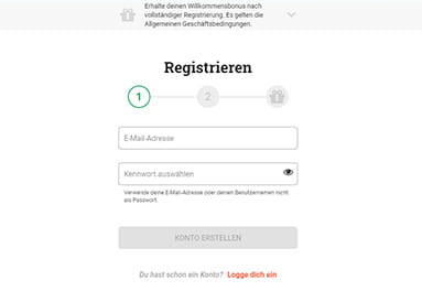 Einfache Registrierung bei LeoVegas