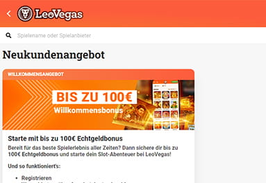 Starker LeoVegas Neukundenbonus