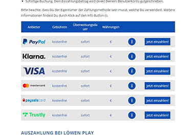 Viele seriöse Zahlungsmethoden