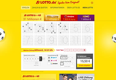 Der Lotto.de Spielschein für 6 aus 49
