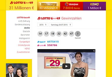 Die Offizielle Übertragung der Lottoziehung findet auf Lotto.de statt