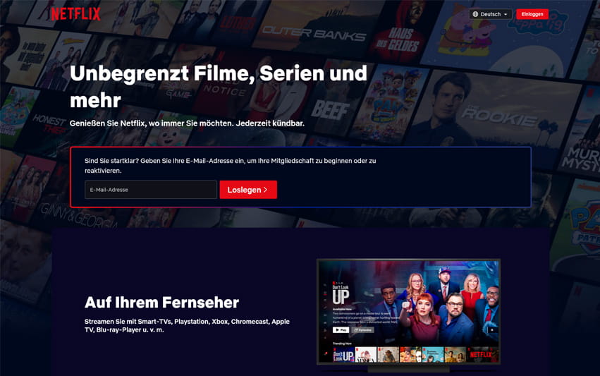 Übersicht über das Netflix Streaming Angebot