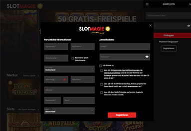 Einfache und schnelle Registrierung bei Slotmagie