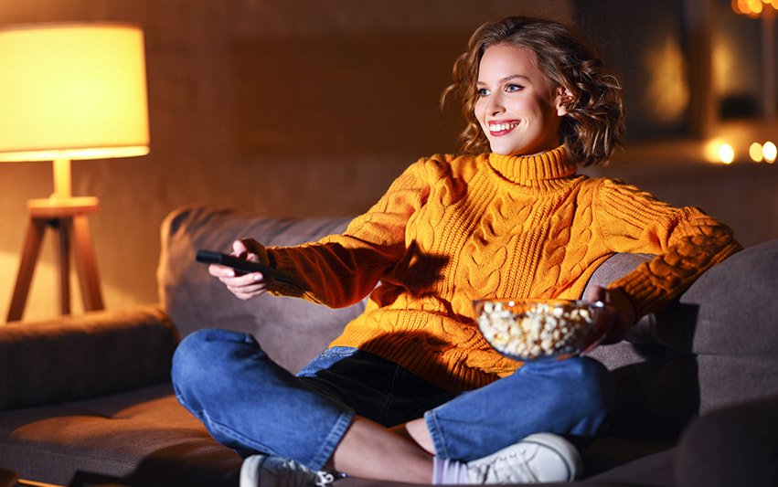 TV Streaming mit Popcorn